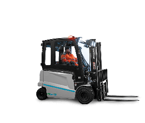Profile View of a MX2 Series Unicarriers Forklift on a White Background