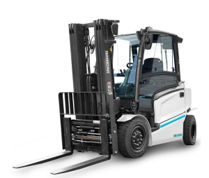 A Frontal View of Unicarriers MXL Series Forklift on a White Background