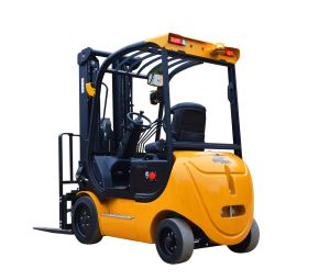 Rear View of a Big Joe LXE50 Spartan Forklift on a White Background