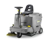 Front View of a Karcher KM 85/50 Ride On Sweeper on a White Background