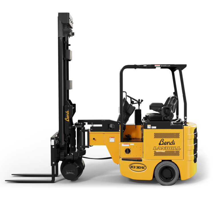 A bendi forklift on a white background