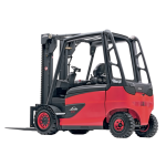 Thumbnail of http://Back%20View%20of%20a%20Red%20Linde%20E50%20Electric%20Forklift%20on%20a%20White%20Background