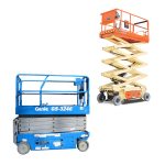 Thumbnail of http://A%20Genie%20Scissor%20Lift%20and%20a%20JLG%20Scissor%20Lift%20on%20a%20White%20Background