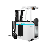 Thumbnail of http://A%20Rear%20View%20of%20a%20White%20Unicarriers%20SCX%20Stand%20Up%20Forklift%20on%20a%20White%20Background