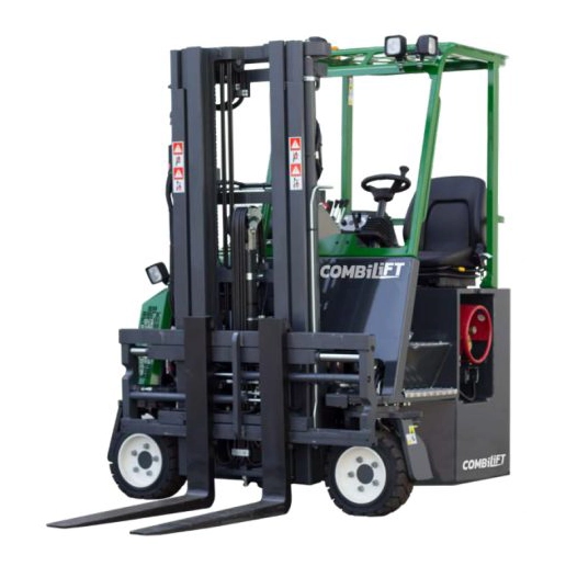 A green combilift cb forklift on a white background